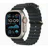 Apple Watch Series Ultra 2 49mm Natural Titanium Case with Black Ocean Band One Size